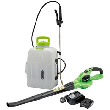 Draper D20 20v Cordless Backpack Sprayer and Leaf Blower Kit