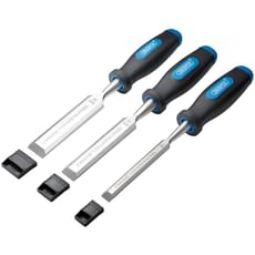 Draper 3 Piece Soft Grip Bevel Edge Wood Chisel Set