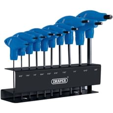 Draper 10 Piece T Handle Hexagon Allen Key Set Imperial