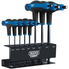Draper Expert 8 Piece T Handle Ball End Hexagon Allen Key Set Metric