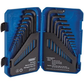 Draper 30 Piece Long Hexagon Allen Key Set Metric and Imperial