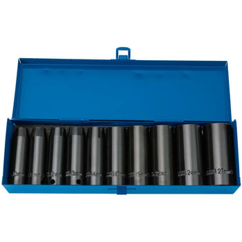 Draper Expert 10 Piece 1/2" Drive Deep Hex Impact Socket Set Metric
