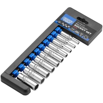 Draper 10 Piece 1/4" Drive Deep Bi Hex Multi Drive Socket Set Metric