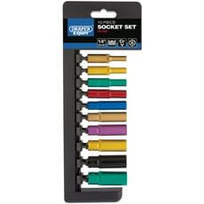 Draper 10 Piece 1/4" Drive Coloured Deep Hex Socket Set Metric