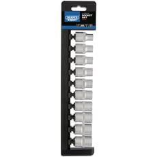 Draper Expert 10 Piece 1/2" Drive Hex Socket Set Metric