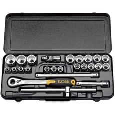 Elora 25 Piece 1/2" Drive Bi Hex Socket Set Metric 