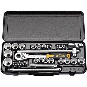 Elora 28 Piece 1/2" Drive Bi Hex Socket Set Metric and Imperial
