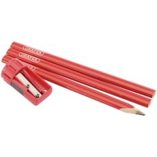 Draper Red Medium Carpenters Pencils and Sharpener