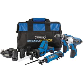 Draper Storm Force 10.8v Cordless 4 Piece Power Tool Kit