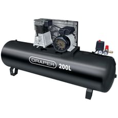 Draper DA200/369S Stationary Belt Driven Air Compressor 200 Litre