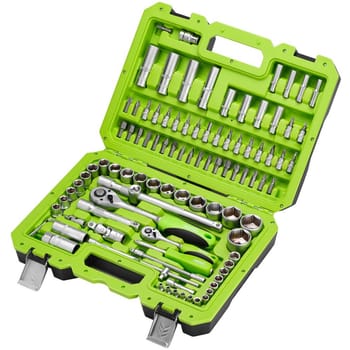 Draper 100 Piece 1/4" and 1/2" Drive Screwdriver and Socket Set