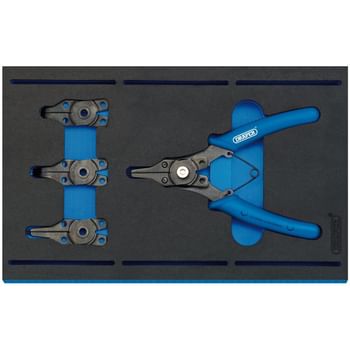 Draper 5 Piece Interchangeable Circlip Plier Set In Eva Insert Tray