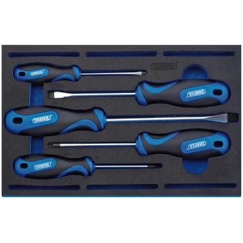 Draper 5 Piece Soft Grip Screwdriver Set In Eva Insert Tray