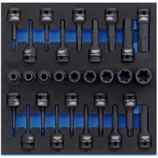 Draper 28 Piece 1/2" Drive Impact Torx Hex Socket Set In Eva Insert Tray