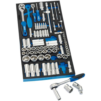 Draper 84 Piece 1/4" 3/8" 1/2" Drive Socket Set In Eva Insert Tray