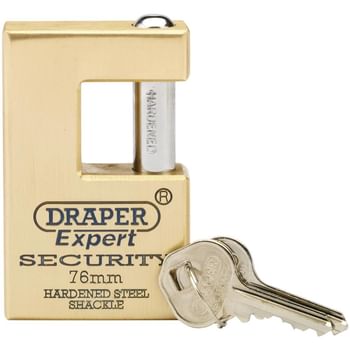 Draper Expert Solid Brass Padlock Closed Shackle