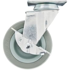 Draper Swivel Plate Fixing Rubber Wheeled Castor and Brake