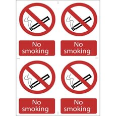 Draper No Smoking Sign Pack of 4