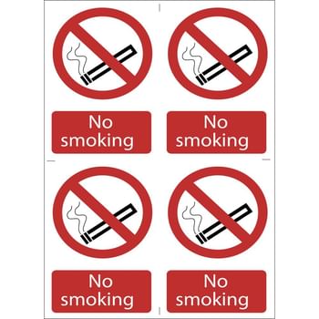 Draper No Smoking Sign Pack of 4