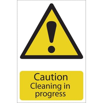 Draper Caution Cleaning in Progress Sign