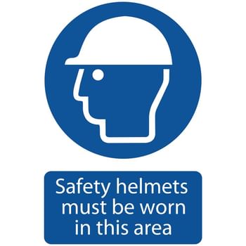 Draper Safety Helmets Must Be Worn In This Area Sign