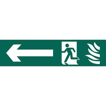 Draper Running Man Arrow Left Fire Safety Sign