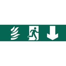 Draper Running Man Arrow Down Fire Safety Sign