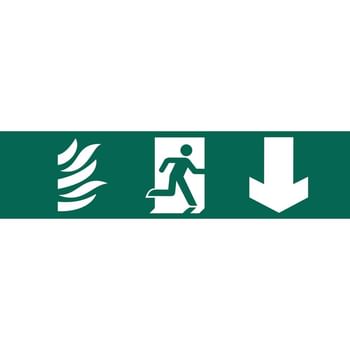 Draper Running Man Arrow Down Fire Safety Sign