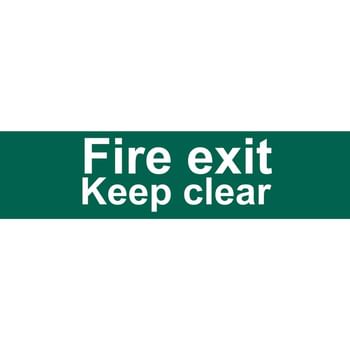 Draper Fire Exit Keep Clear Sign