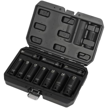 Draper 10 Piece 1/2" Drive Deep Impact Hex Socket Set Metric