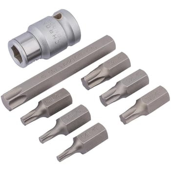 Draper Expert 8 Piece 1/2" Drive Socket Bit Holder and Torx Bit Set