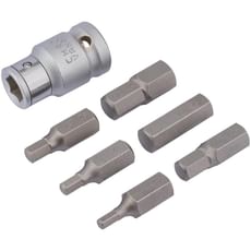 Draper Expert 7 Piece 1/2" Drive Socket Bit Holder and Hex Bit Set Metric