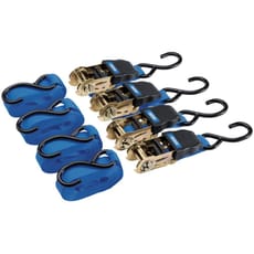 Draper 4 Piece S Hook Ratchet Tie Down Strap Set