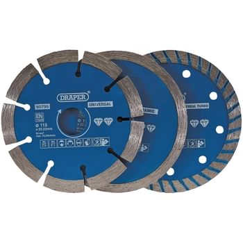 Draper 3 Piece Diamond Blade Set