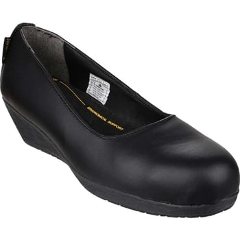 Amblers Safety FS107 Antibacterial Memory Foam Slip On Wedged Safety Court Shoe