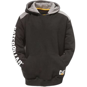 Caterpillar Mens Logo Panel Hooded Sweatshirt