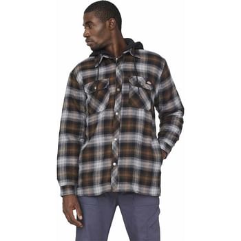 Dickies Hooded Fleece Flannel Shirt Jacket