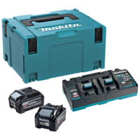 Makita 1911E6-1 40v Max XGT 2 x BL4040F High Output Battery and 110v Twin Charger Kit