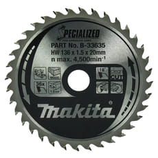 Makita SPECIALIZED Cordless Circular Saw Blade for Wood Cutting