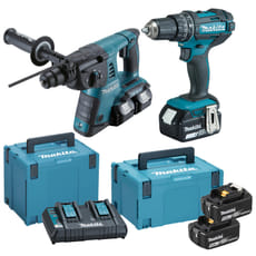 Makita DLX2137PTJ 18v LXT Cordless SDS Plus and Combi Drill Kit