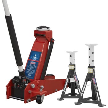 Sealey 3000CXD Yankee Trolley Jack and Axle Stand Set