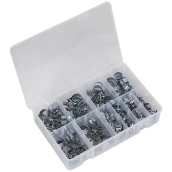 Sealey 100 Piece Mini Zinc Plated Hose Clip Assortment