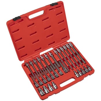 Sealey 30 Piece 1/2" Drive Hexagon Socket Bit Set Metric
