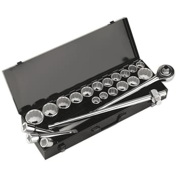 Sealey 22 Piece 3/4" Drive Bi Hexagon WallDrive Socket Set Metric and Imperial
