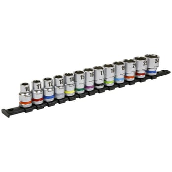 Sealey 13 Piece 1/2" Drive Colour Coded Hexagon Socket Set