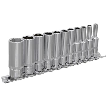 Sealey 11 Piece 1/4" Drive Deep Hexagon WallDrive Socket Set Imperial