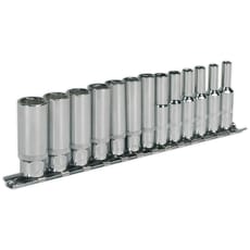 Sealey 13 Piece 1/4" Drive Deep Hexagon WallDrive Socket Set Metric