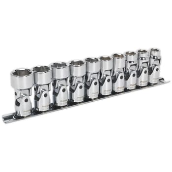 Sealey 10 Piece 3/8" Drive Universal Joint Hexagon WallDrive Socket Set