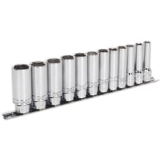 Sealey 12 Piece 3/8" Drive Deep Lock On Hexagon Socket Set