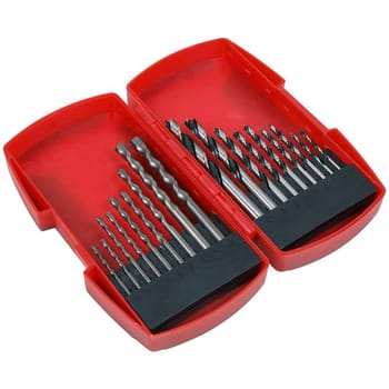 Sealey 18 Piece Wood and Masonry Drill Bit Set